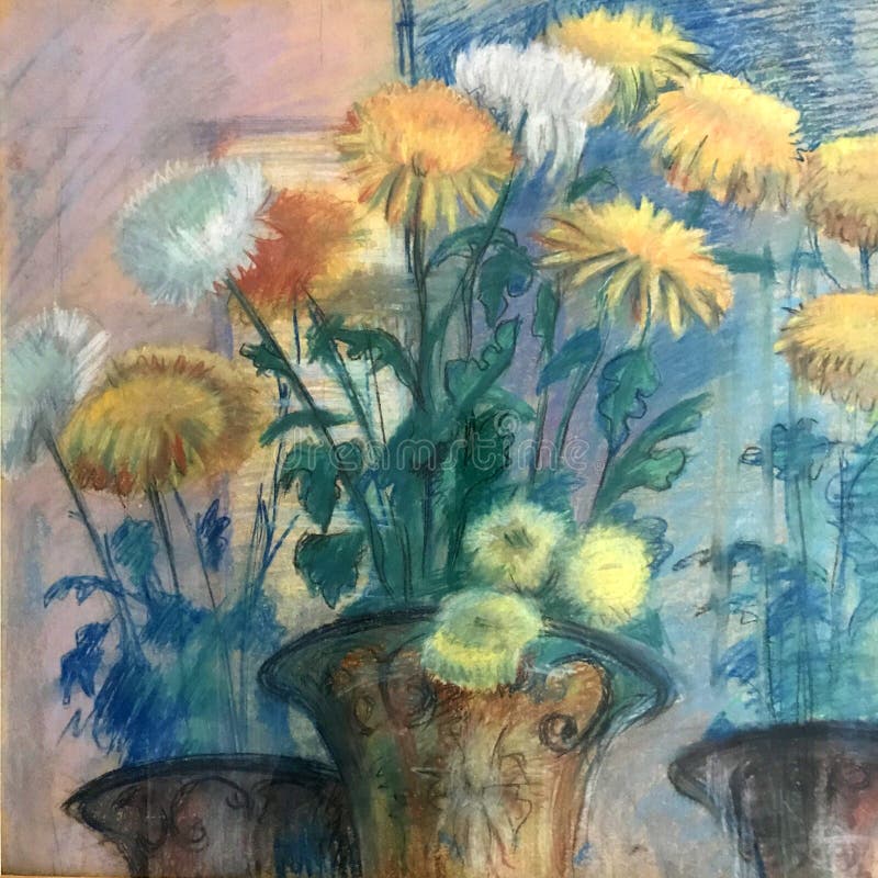 明亮的晴朗的金黄雏菊花束图画 向量例证 明亮的晴朗的金黄雏菊花束图画 向量例证